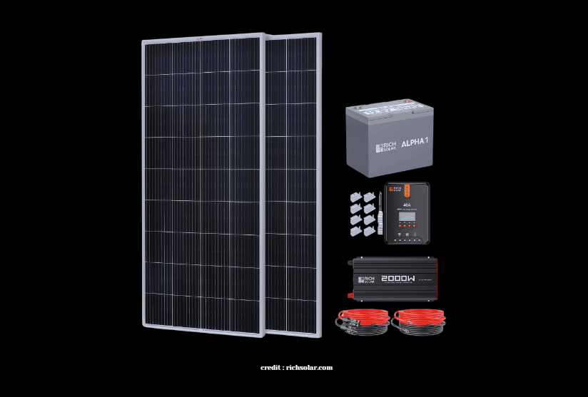 400-Watt Solar Panel Kit with a Battery and Inverter