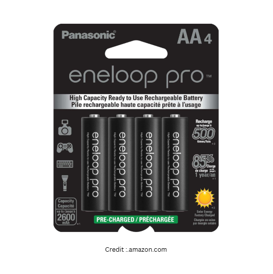 4. Panasonic Eneloop Pro Rechargeable Batteries